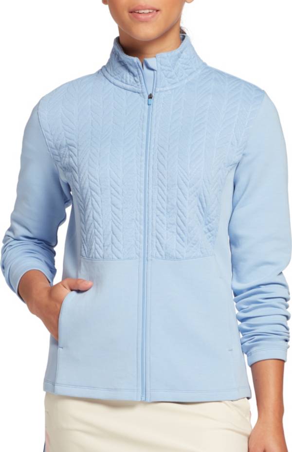Lady Hagen Women's Cable Knit Full-Zip Golf Jacket