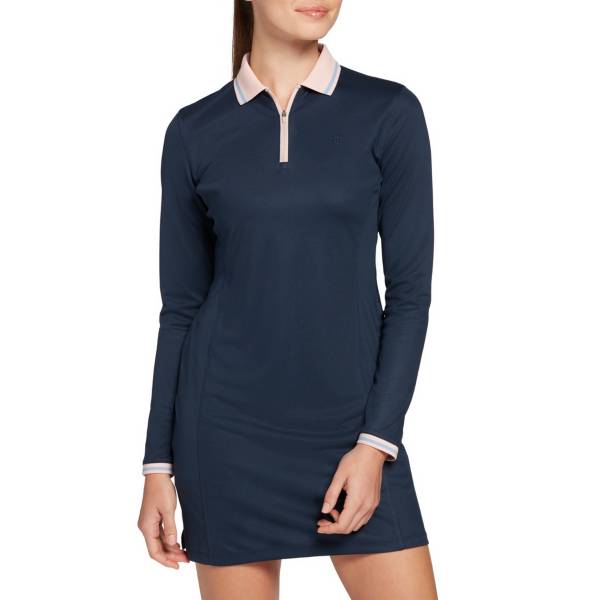 Lady Hagen Women's Ribbed Collar Pique Long Sleeve Golf Dress product image