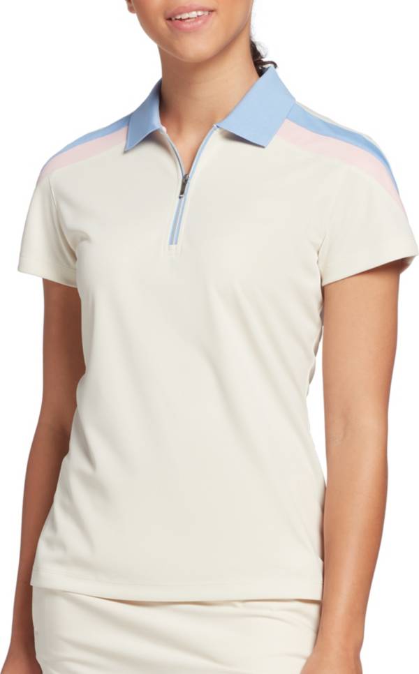Lady Hagen Women's Shoulder Strip Short Sleeve Golf Polo