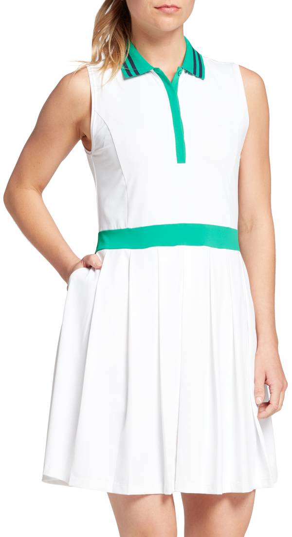 Lady Hagen Women's Tropical Pleated Sleeveless Golf Dress