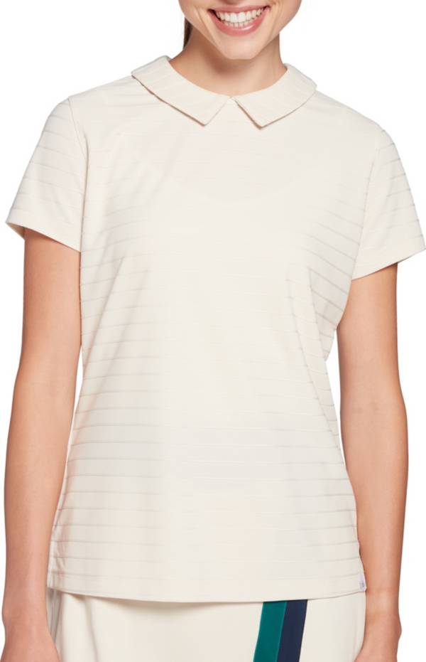 Lady Hagen Women's Textured Stripe Short Sleeve Golf Polo