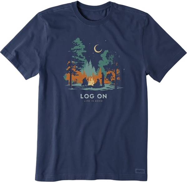 Life Is Good Men's Log Campfire Crusher T-Shirt