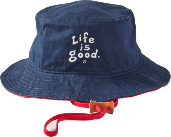 Life Is Good Vintage Wordmark Stacked Bucket Hat