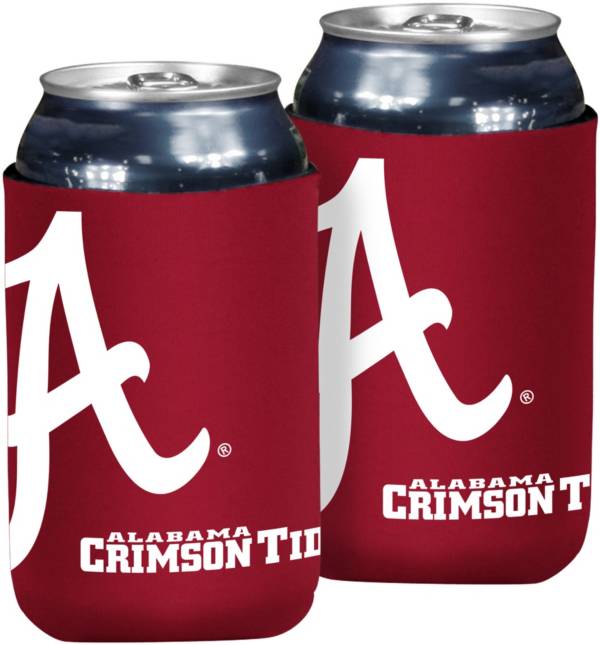 Set of 2 Koozies Alabama Crimson Tide Pink Can Bottle Koozie Big Al logo New 
