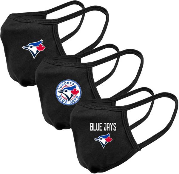 Levelwear Adult Toronto Blue Jays Black 3-Pack Face Coverings