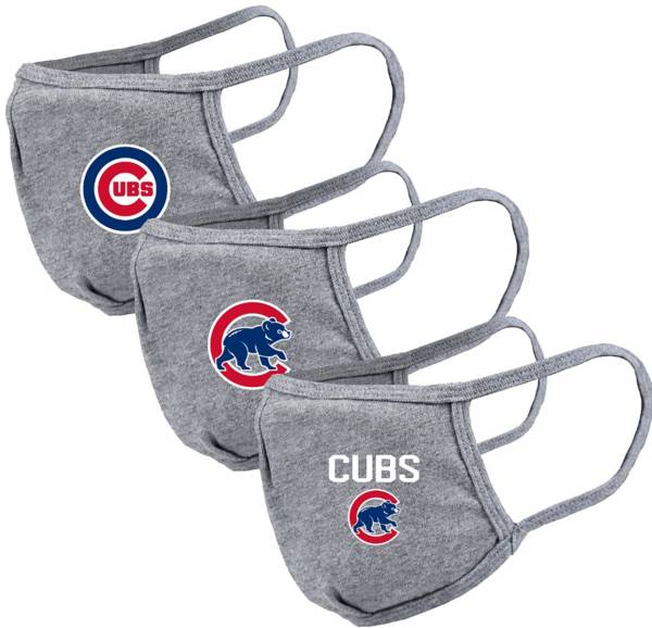 Levelwear Adult Chicago Cubs Grey 3-Pack Face Coverings