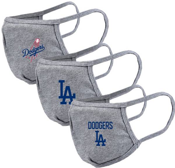 Levelwear Adult Los Angeles Dodgers Grey 3-Pack Face Coverings