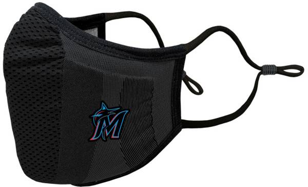 Levelwear Adult Miami Marlins Black Guard 3 Face Covering