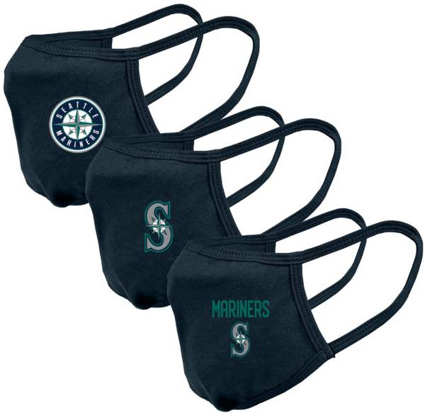 Levelwear Adult Seattle Mariners Navy 3-Pack Face Coverings product image