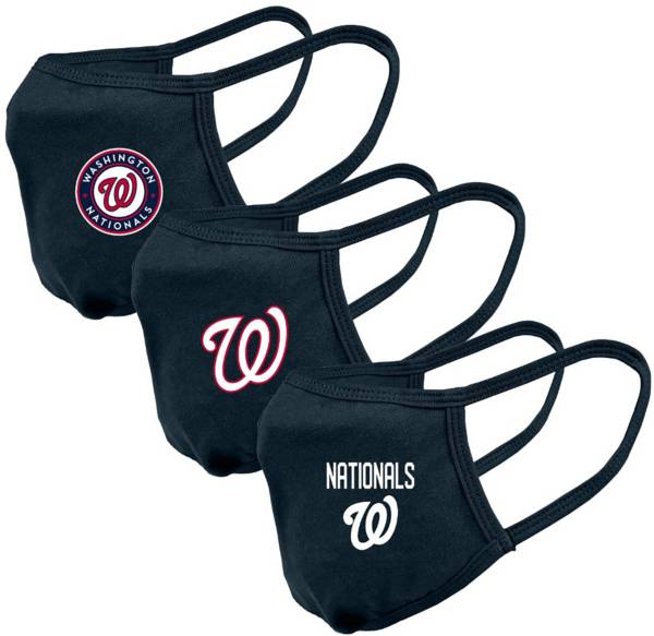 Levelwear Adult Washington Nationals Navy 3-Pack Face Coverings