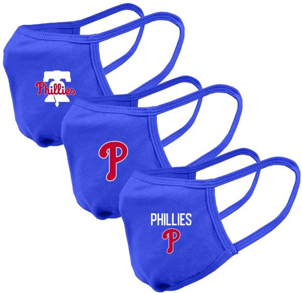 Levelwear Adult Philadelphia Phillies Blue 3-Pack Face Coverings