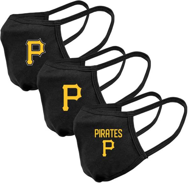 Levelwear Adult Pittsburgh Pirates Black 3-Pack Face Coverings