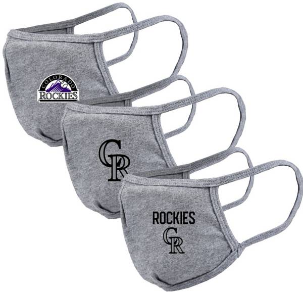 Levelwear Adult Colorado Rockies Grey 3-Pack Face Coverings