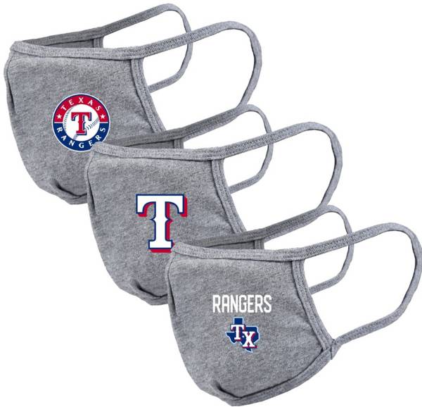 Levelwear Adult Texas Rangers Grey 3-Pack Face Coverings