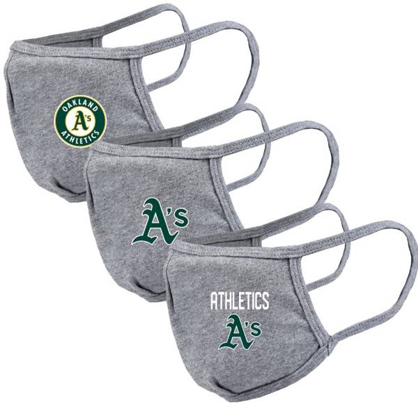 Levelwear Adult Oakland Athletics Grey 3-Pack Face Coverings