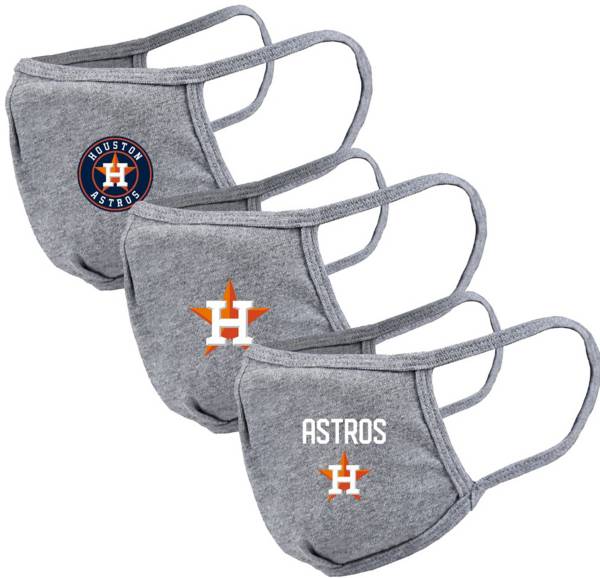 Levelwear Adult Houston Astros Grey 3-Pack Face Coverings