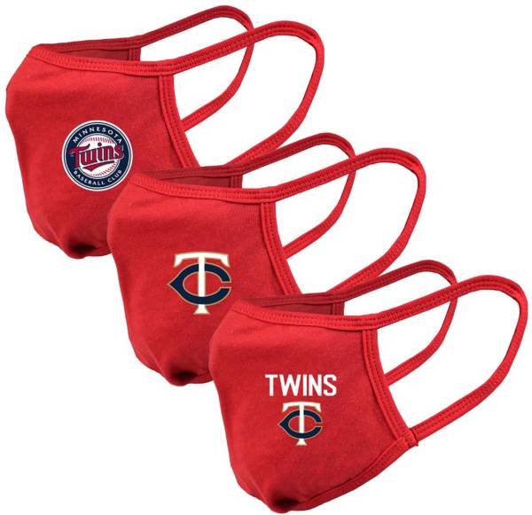Levelwear Adult Minnesota Twins Red 3-Pack Face Coverings