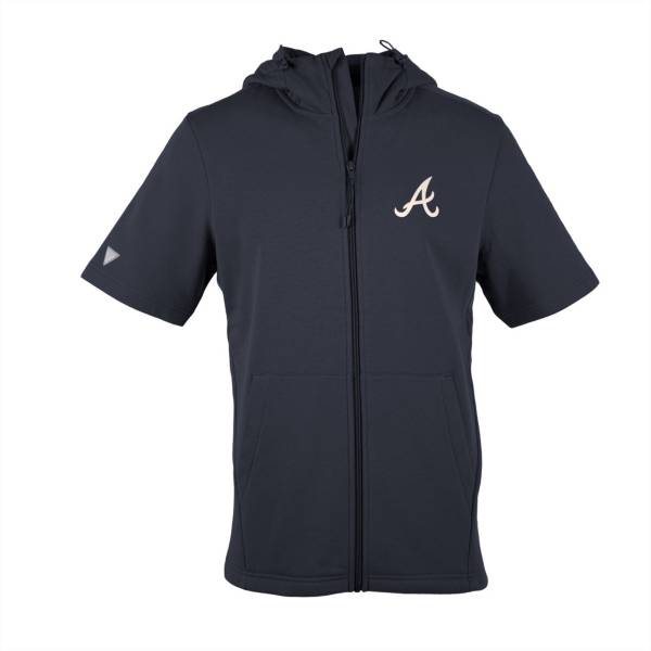 Levelwear Men's Atlanta Braves Navy Recruit Insignia Core Short Sleeve Fleece Hoodie