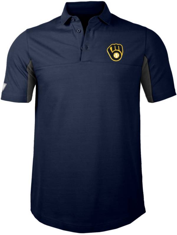 Levelwear Men's Milwaukee Brewers Navy Rival Insignia Core Polo