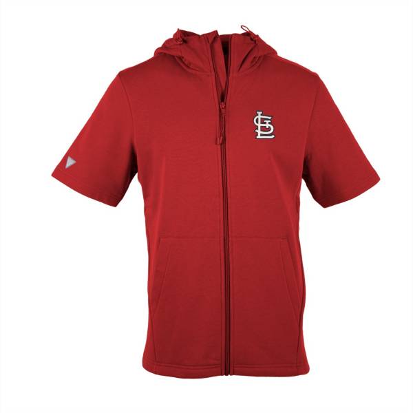 Levelwear Men's St. Louis Cardinals Red Recruit Insignia Core Short Sleeve Fleece Hoodie