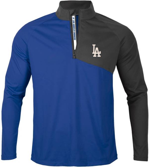 Levelwear Men's Los Angeles Dodgers Royal Pinnacle Slant Text 1/4 Zip