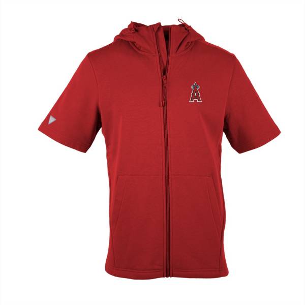 Levelwear Men's Los Angeles Angels Red Recruit Insignia Core Short Sleeve Fleece Hoodie