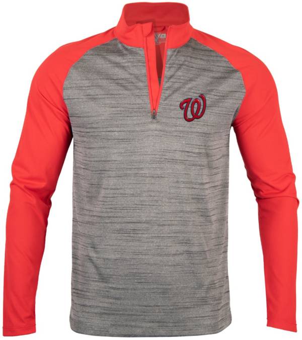 Levelwear Men's Washington Nationals Grey Vandal Insignia Core 1/4 Zip Shirt