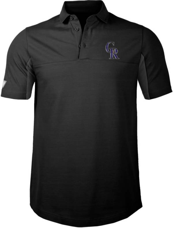 Levelwear Men's Colorado Rockies Black Rival Insignia Core Polo