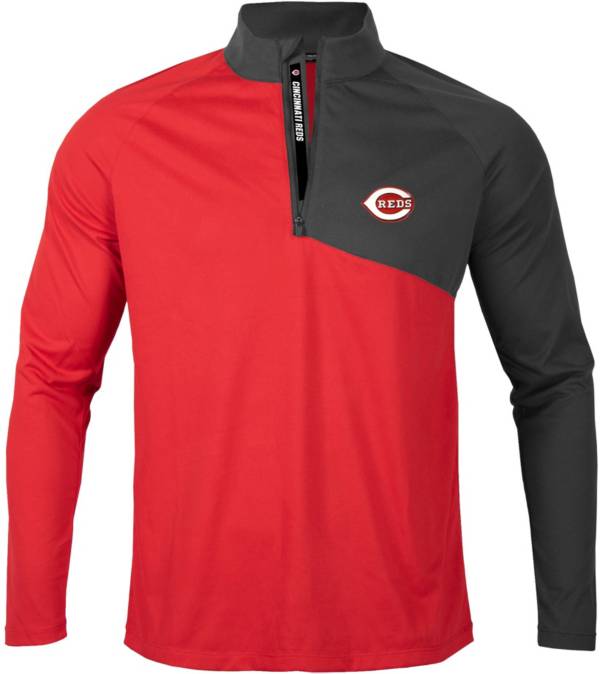 Levelwear Men's Cincinnati Reds Red Pinnacle Slant Text 1/4 Zip