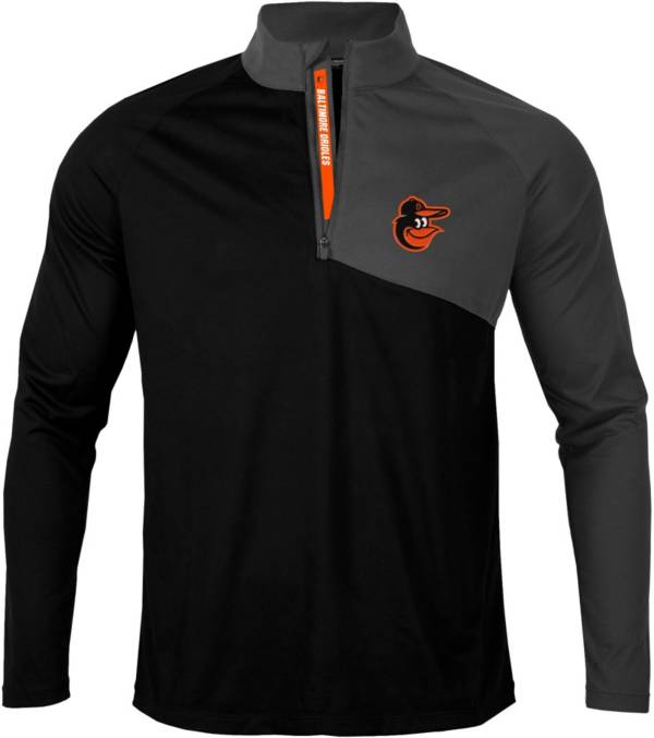 Levelwear Men's Baltimore Orioles Black Pinnacle Slant Text 1/4 Zip