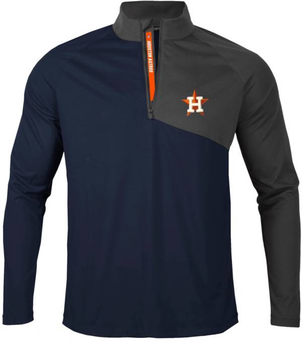 Levelwear Men's Houston Astros Navy Pinnacle Slant Text 1/4 Zip