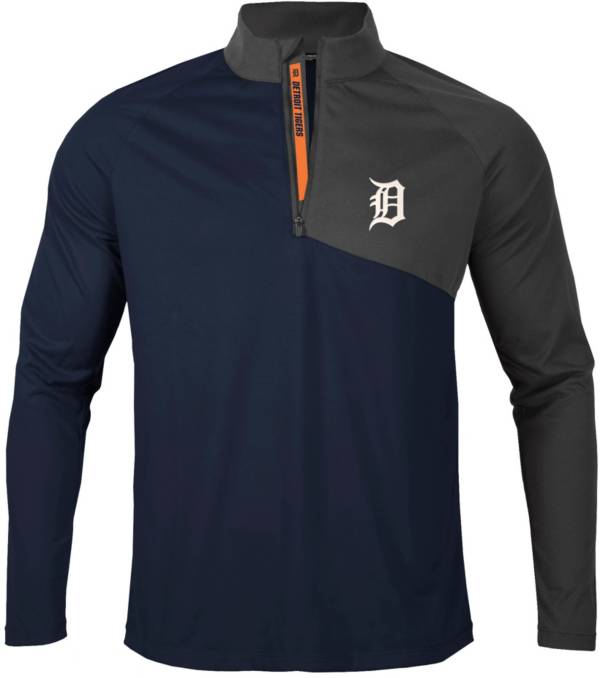 Levelwear Men's Detroit Tigers Navy Pinnacle Slant Text 1/4 Zip