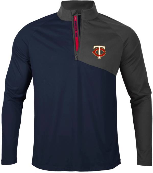 Levelwear Men's Minnesota Twins Navy Pinnacle Slant Text 1/4 Zip