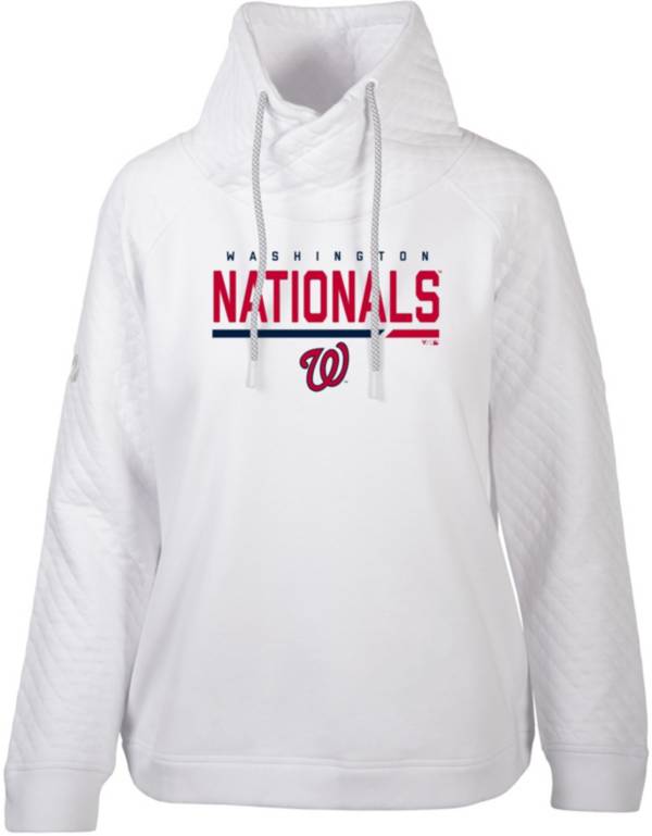 Levelwear Women's Washington Nationals White Vega Cut Off Fleece Sweatshirt