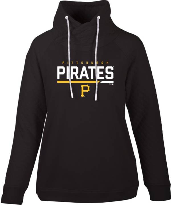 Levelwear Women's Pittsburgh Pirates Black Vega Cut Off Fleece Sweatshirt