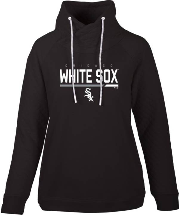 Levelwear Women's Chicago White Sox Black Vega Cut Off Fleece Sweatshirt