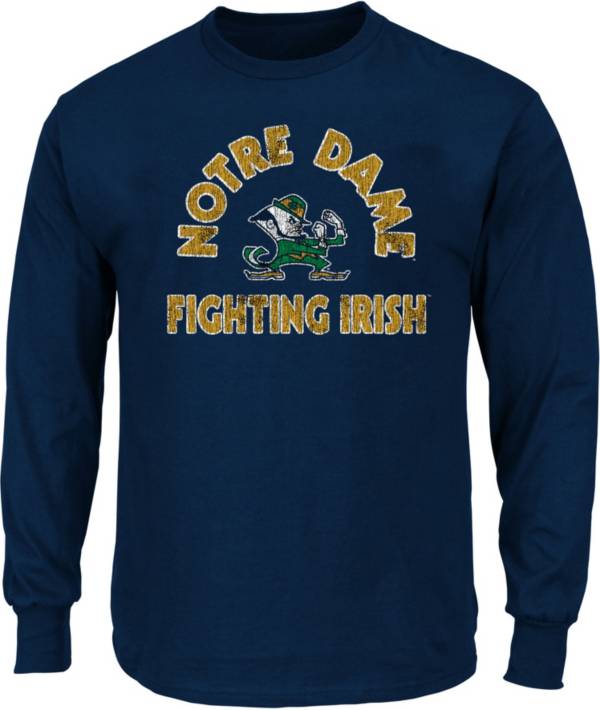 NCAA Men's Big and Tall Notre Dame Fighting Irish Navy Long Sleeve T-Shirt