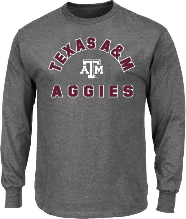 NCAA Men's Big and Tall Texas A&M Aggies Grey Long Sleeve T-Shirt