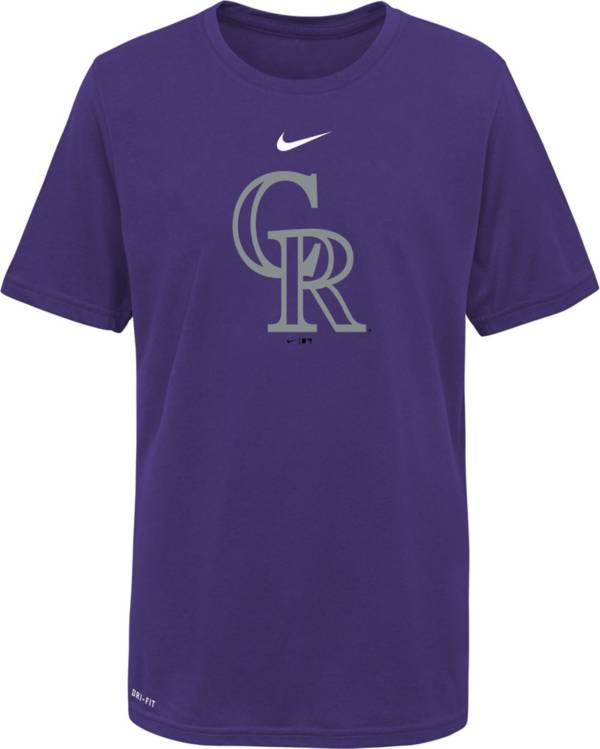 MLB Team Apparel Little Kids' Colorado Rockies Purple Logo T-Shirt