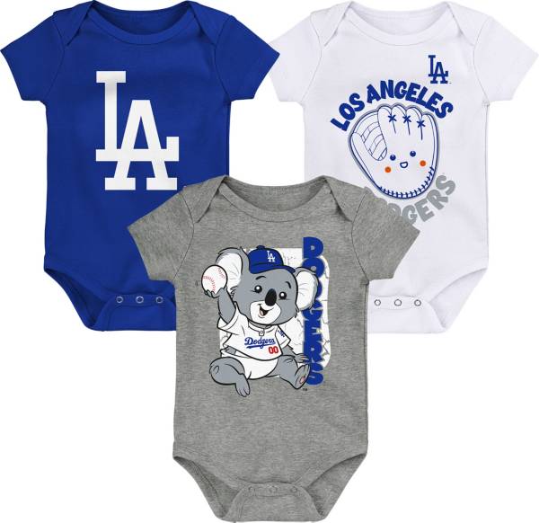 MLB Team Apparel Infant Los Angeles Dodgers 3-Pack Creeper Set