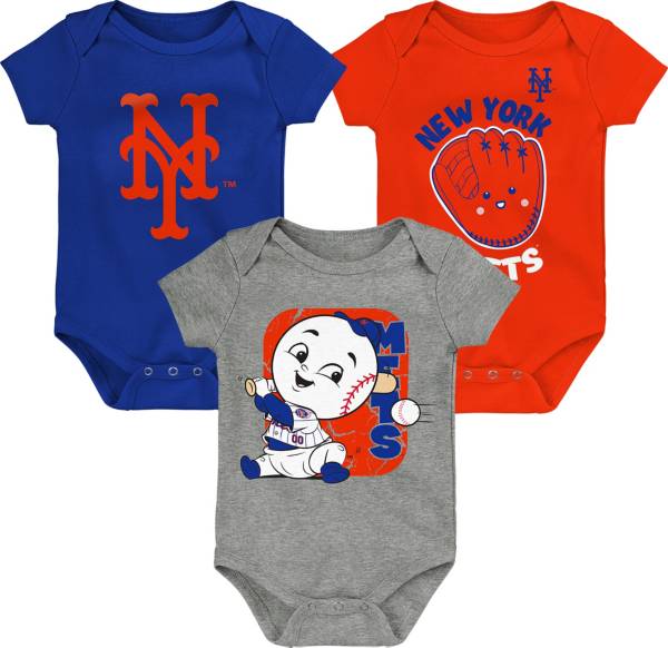MLB Team Apparel Infant New York Mets 3-Pack Creeper Set