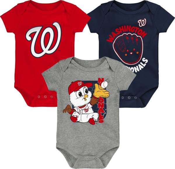 MLB Team Apparel Infant Washington Nationals 3-Pack Creeper Set