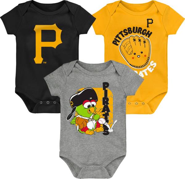 MLB Team Apparel Infant Pittsburgh Pirates 3-Pack Creeper Set