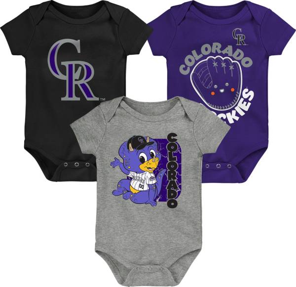 MLB Team Apparel Infant Colorado Rockies 3-Pack Creeper Set