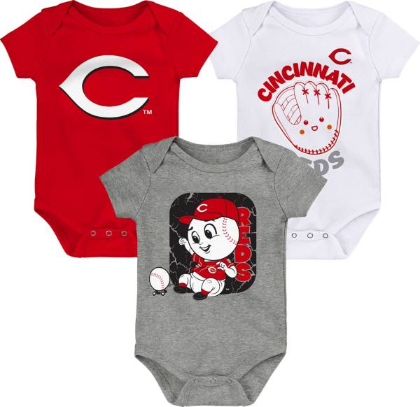 MLB Team Apparel Infant Cincinnati Reds 3-Pack Creeper Set