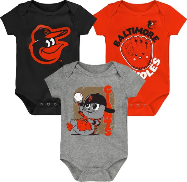 MLB Team Apparel Infant Baltimore Orioles 3-Pack Creeper Set