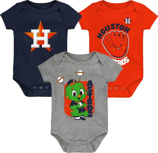 MLB Team Apparel Infant Houston Astros 3-Pack Creeper Set