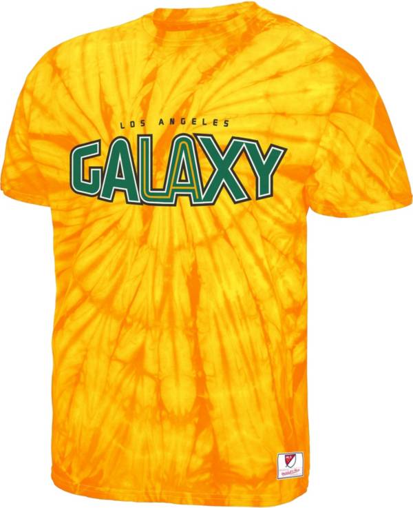 Mitchell & Ness Los Angeles Galaxy Retro Script Yellow T-Shirt