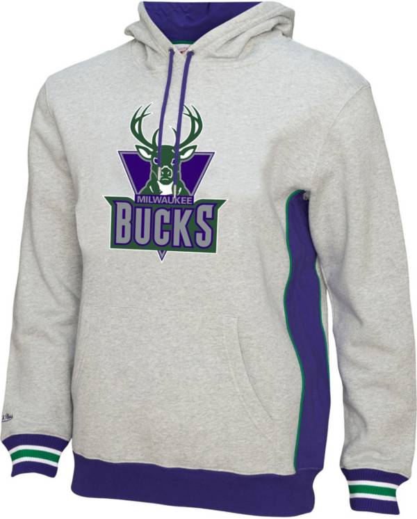 Mitchell & Ness Men's Milwaukee Bucks Grey Fleece Hoodie