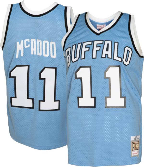 Mitchell & Ness Men's 1975 Buffalo Braves Bob McAdoo #11 Blue Hardwood Classics Swingman Jersey